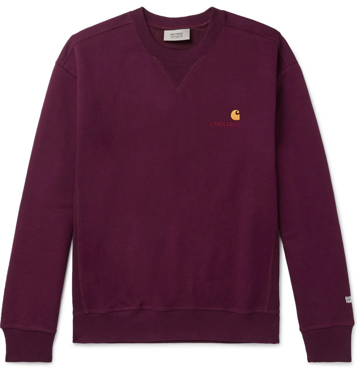 Photo: Carhartt WIP - Wacko Maria Logo-Embroidered Fleece-Back Cotton-Jersey Sweatshirt - Purple