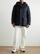 Loro Piana - Damiano Shearling-Lined Padded Storm System® Cashmere-Felt Hooded Jacket - Blue