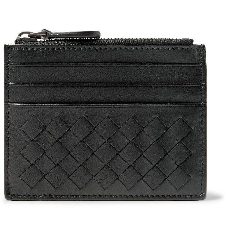 Photo: Bottega Veneta - Intrecciato Leather Zipped Cardholder - Men - Black