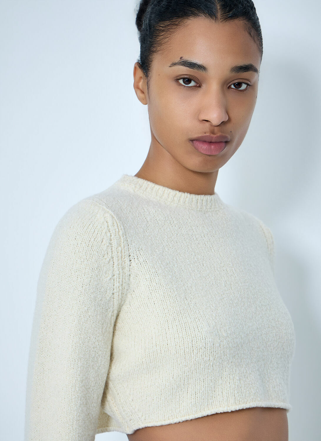 RIER Cropped Knit Sweater