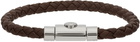 Ferragamo Brown Braided Gancini Bracelet