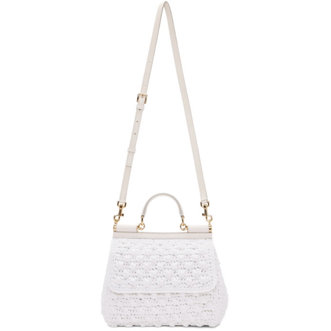 Dolce&Gabbana White Sicily Medium Handbag