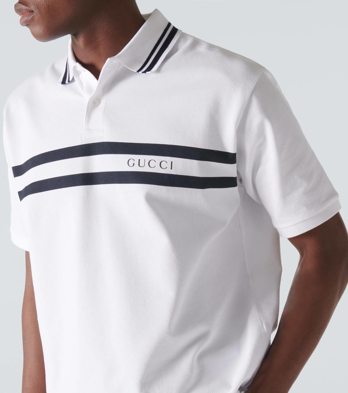 Gucci Logo cotton-blend piqué polo shirt