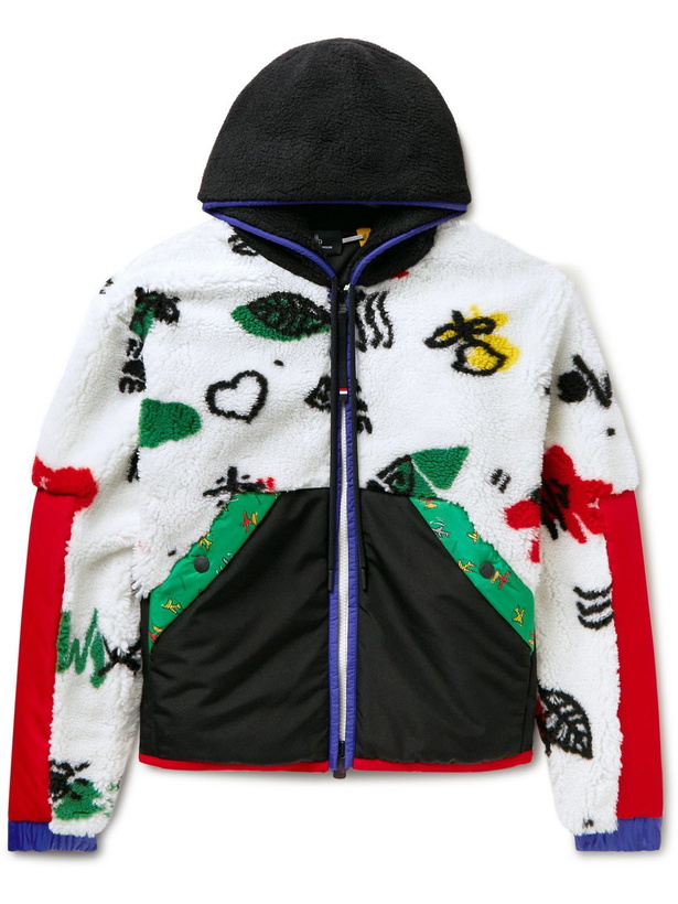 Photo: Moncler Genius - Naj-Oleari 3 Grenoble Printed Fleece Zip-Up Hoodie - White