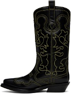GANNI Black Western Boots