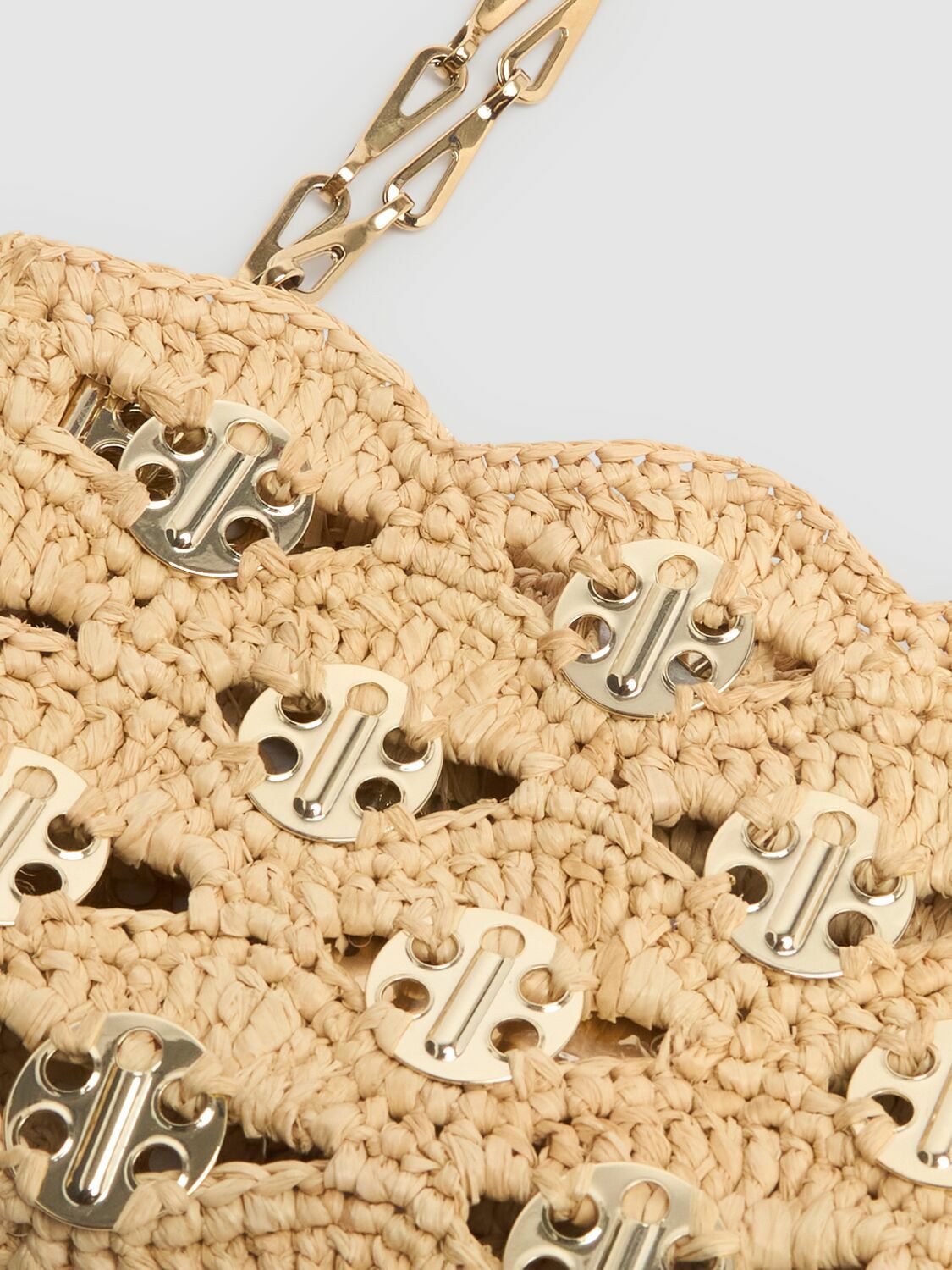 RABANNE Nano 1969 Embroidered Raffia Bag Paco Rabanne