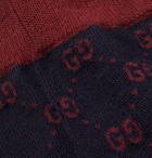 Gucci - Logo-Jacquard Alpaca-Blend Socks - Men - Navy