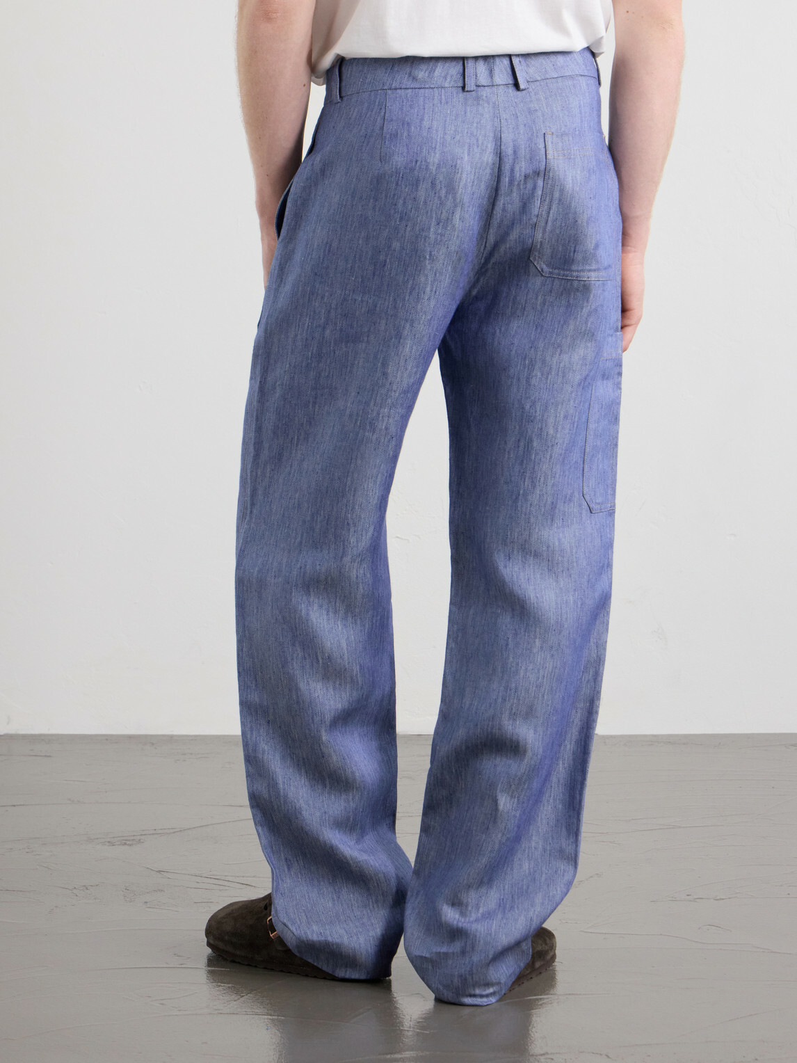 God's True Cashmere - Wide-Leg Linen Trousers - Blue