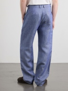 God's True Cashmere - Wide-Leg Linen Trousers - Blue