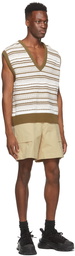 Wooyoungmi Beige Patch Pocket Cargo Shorts