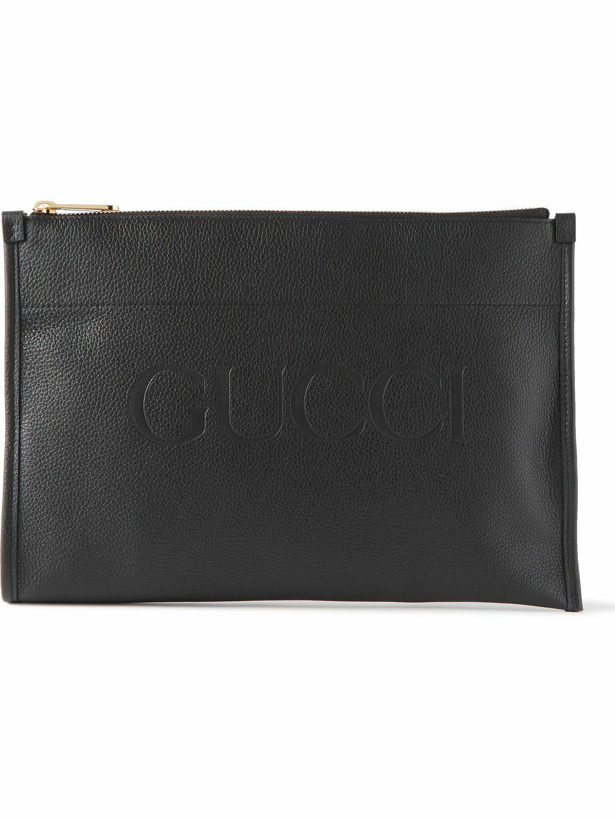 Photo: GUCCI - Logo-Debossed Full-Grain Leather Pouch