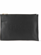 GUCCI - Logo-Debossed Full-Grain Leather Pouch