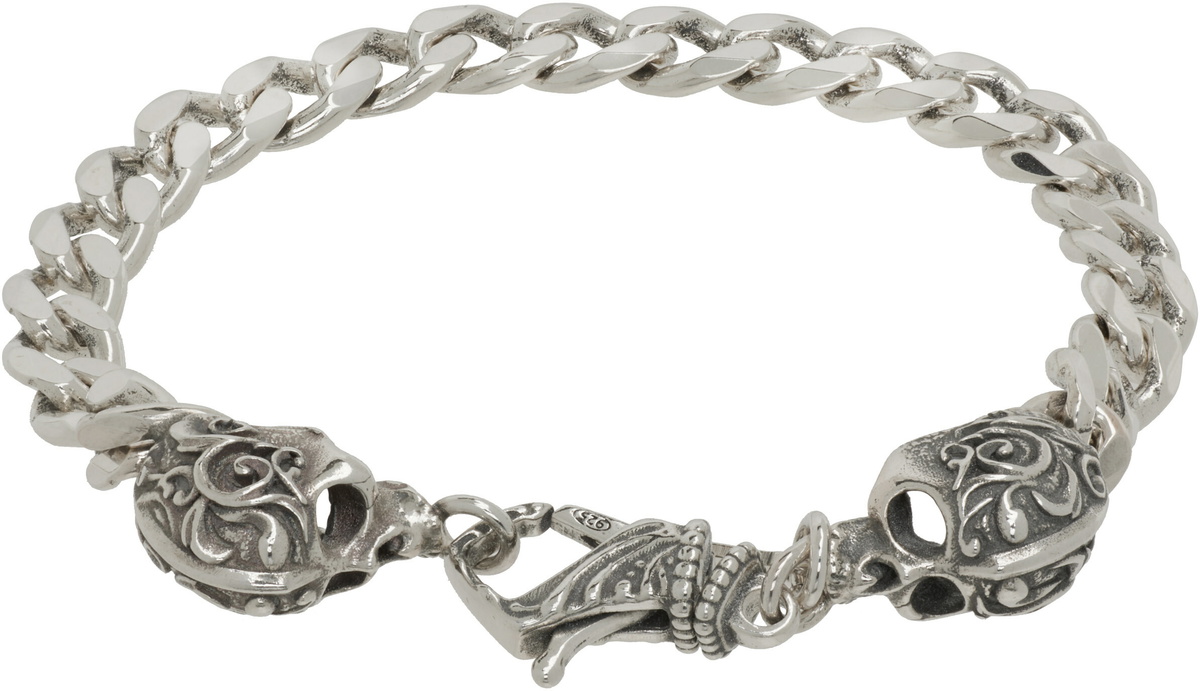 Emanuele Bicocchi Small Chain Skull Bracelet