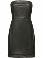 THEORY - Strapless Leather Mini Dress