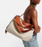 Balenciaga Rodeo Medium leather-trimmed canvas top-handle bag