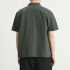 YMC Men's Organic Seersucker Malick Shirt in Dark Green