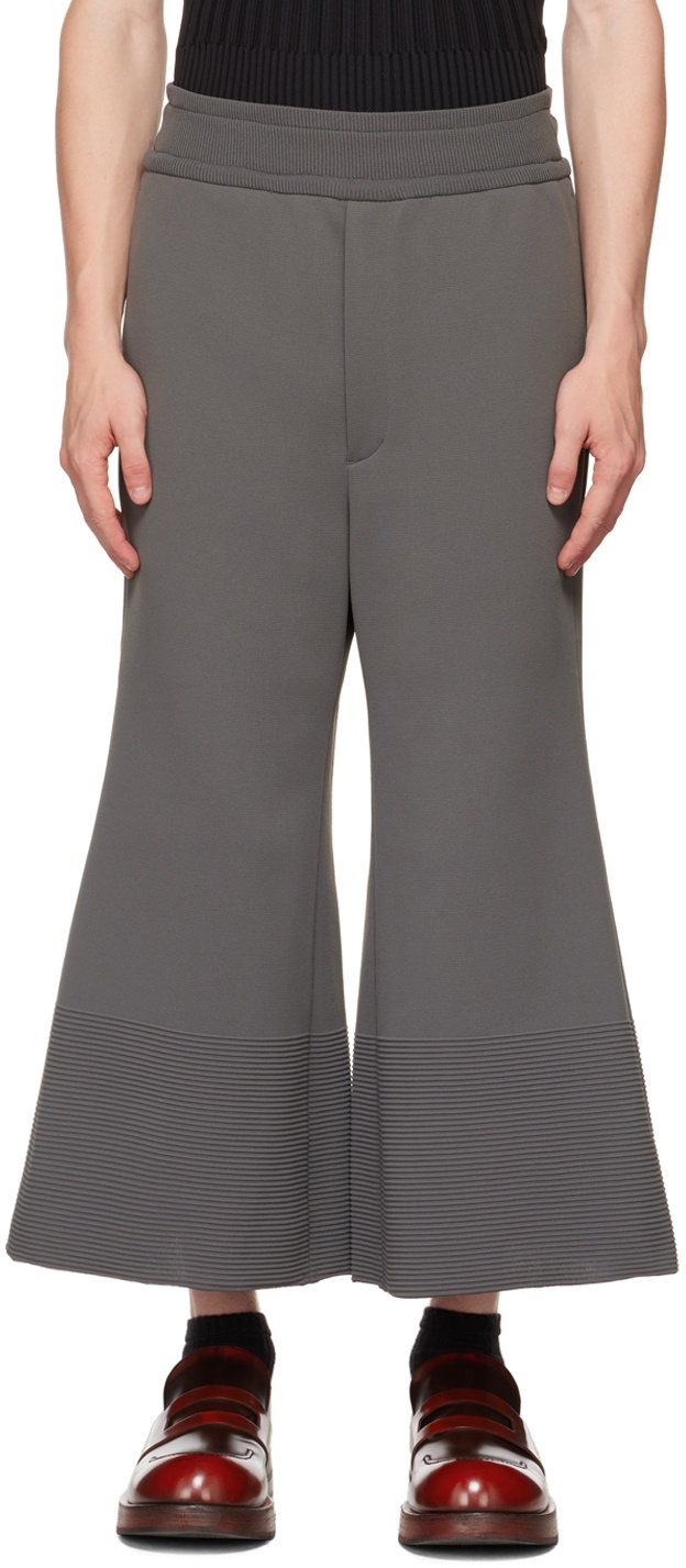 CFCL Gray Milan Rib Flare Trousers CFCL