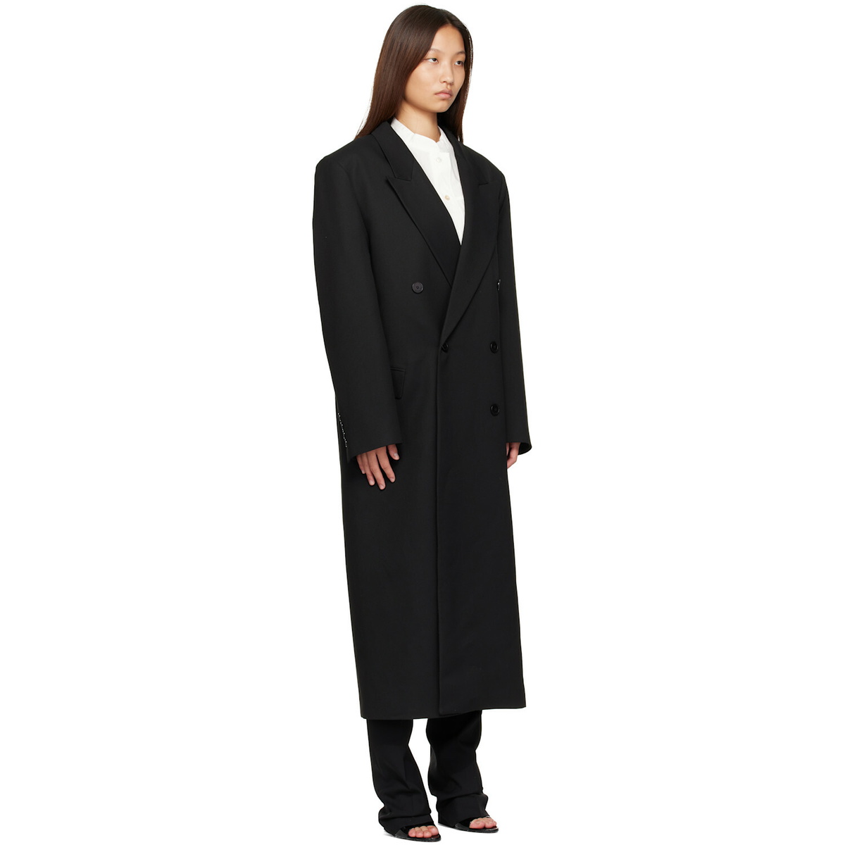 The Frankie Shop Black Jane Long Coat