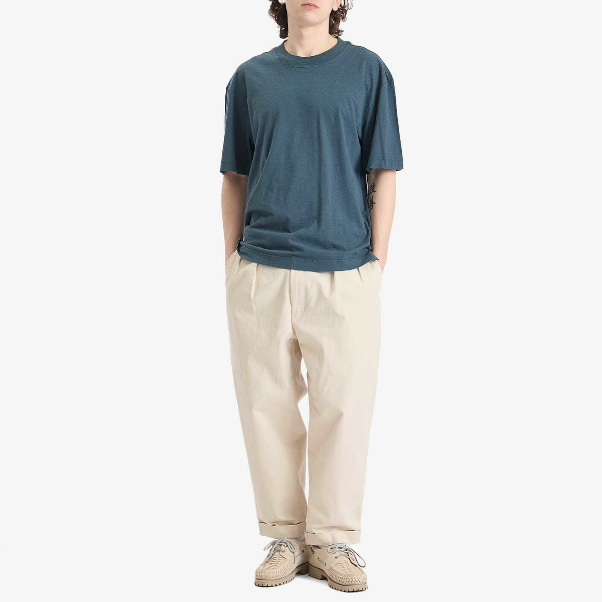 MHL by Margaret Howell Men's Simple T-Shirt in Mineral Blue