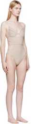 Nensi Dojaka SSENSE Exclusive Beige One-Piece Swimsuit