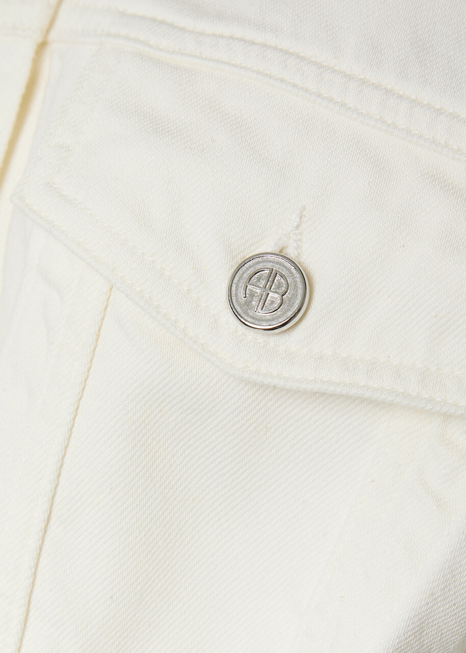 Anine Bing Rory Panelled Denim Jacket Ecru
