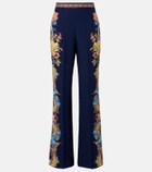 Etro Floral silk straight pants