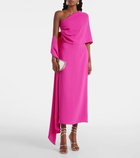 Marmar Halim Caped silk crêpe cocktail dress