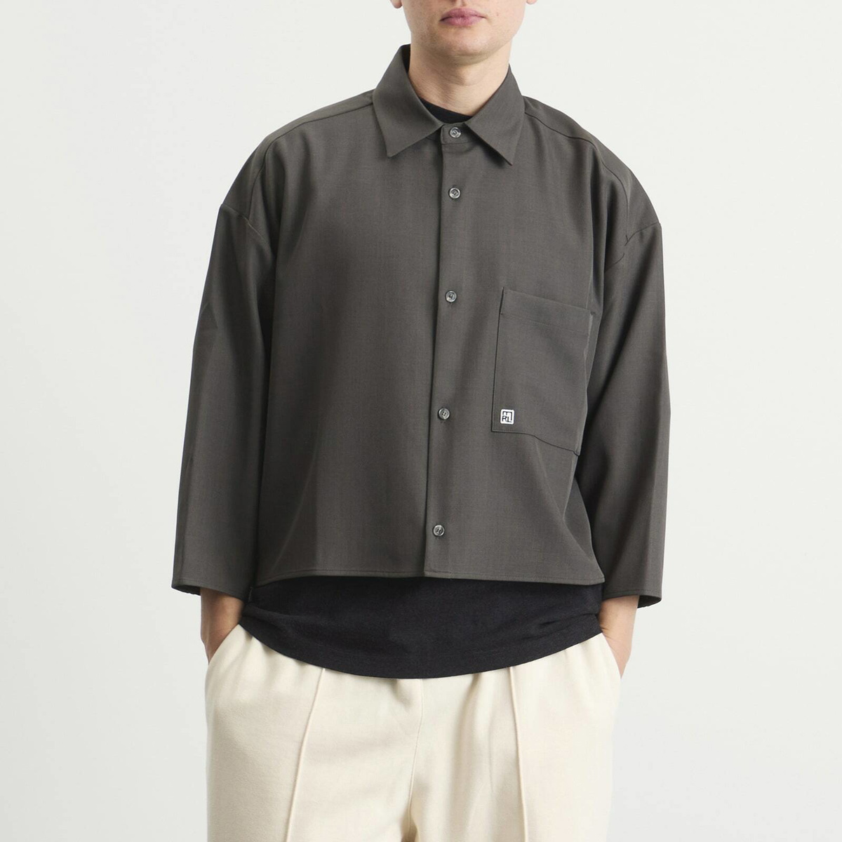 Merely Made Men's Cropped Overshirt in Asphalt Grey