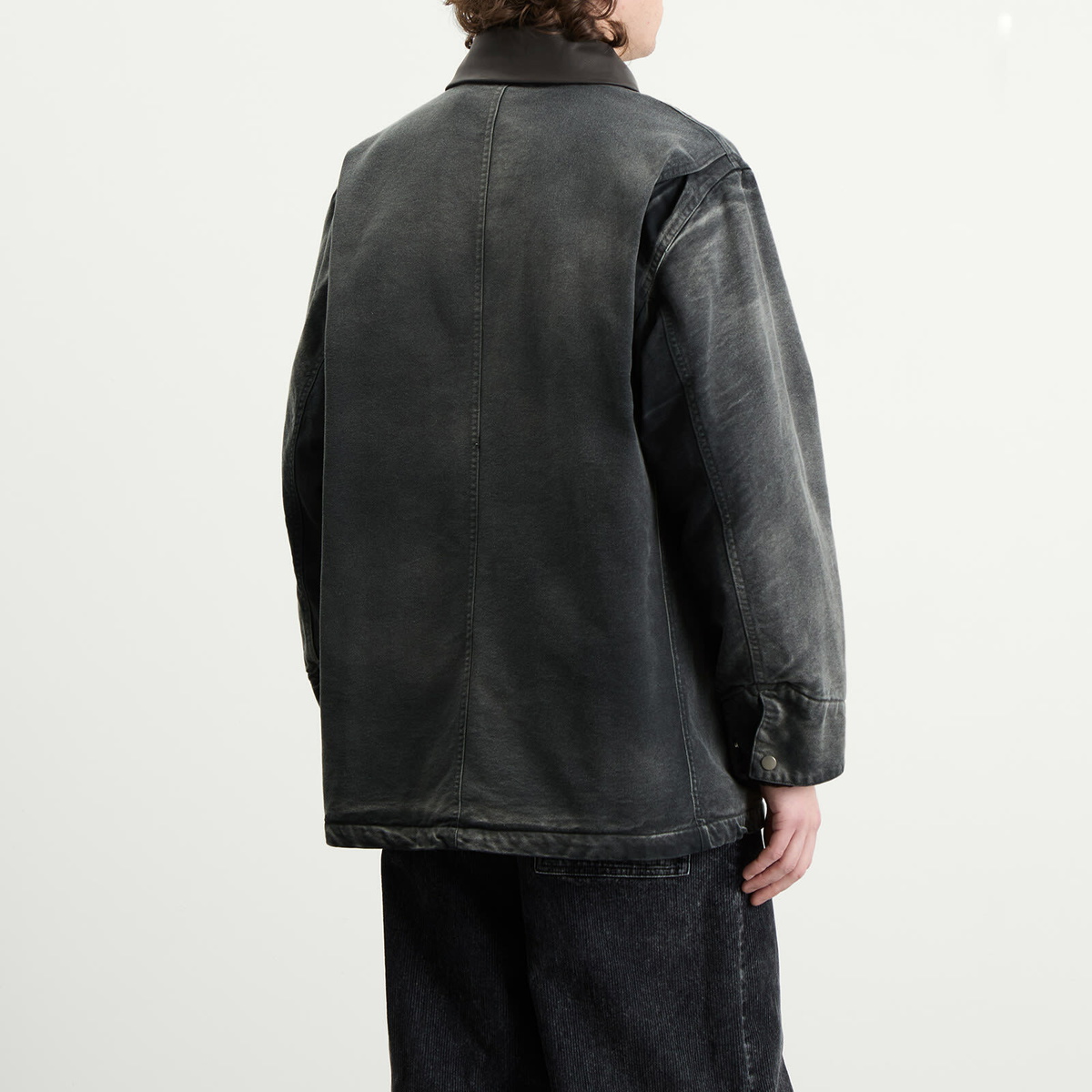 Auralee Men's Duck Jacket in Faded Black Auralee