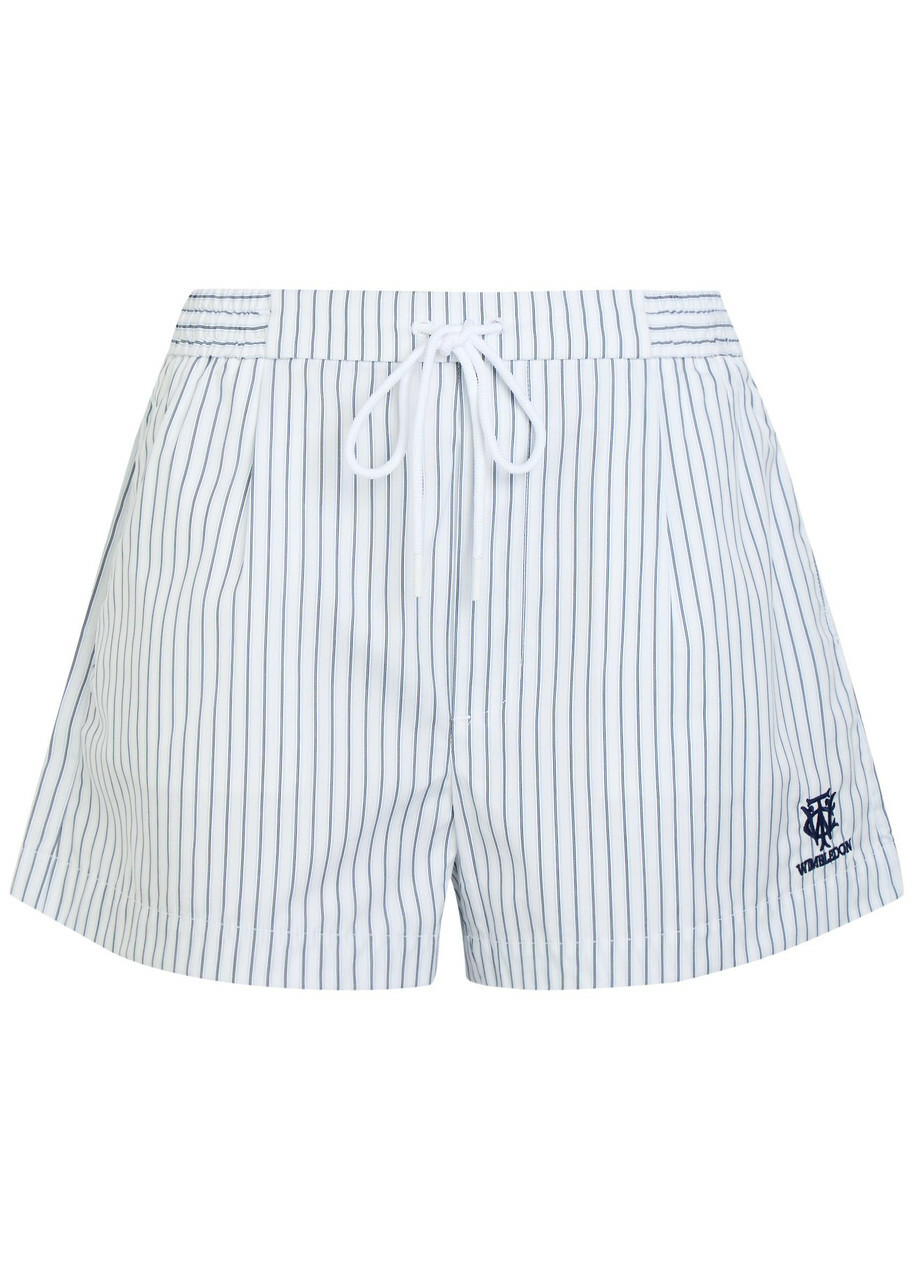Polo Ralph Lauren Striped Cotton Shorts White And Blue
