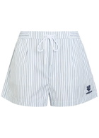 Polo Ralph Lauren Striped Cotton Shorts White And Blue