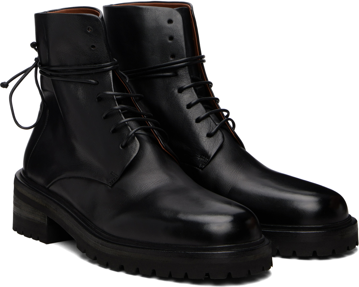 Marsèll Black Calzone Soft Pebbled Leather Boots