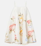 Leo Lin Caitlin floral linen-blend minidress