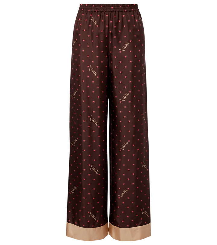 Photo: Valentino Printed silk twill palazzo pants