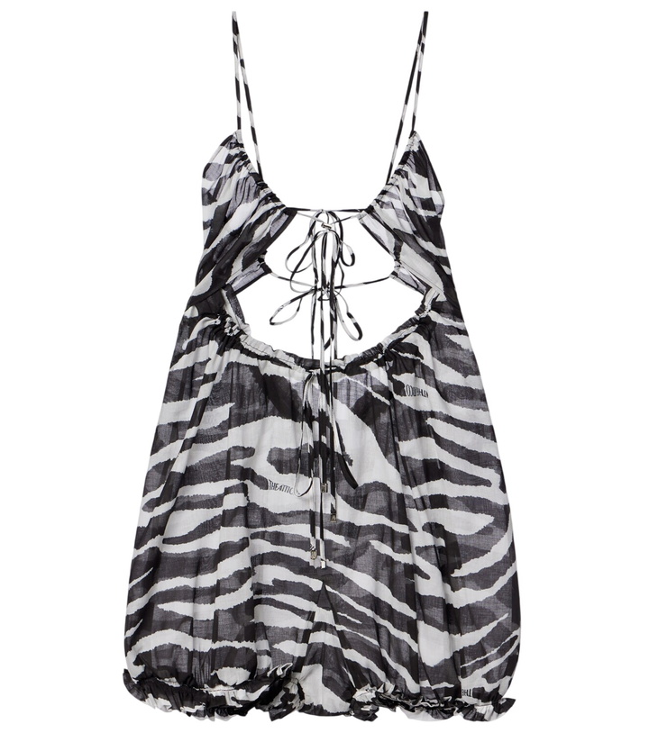Photo: The Attico Zebra-print cotton muslin romper