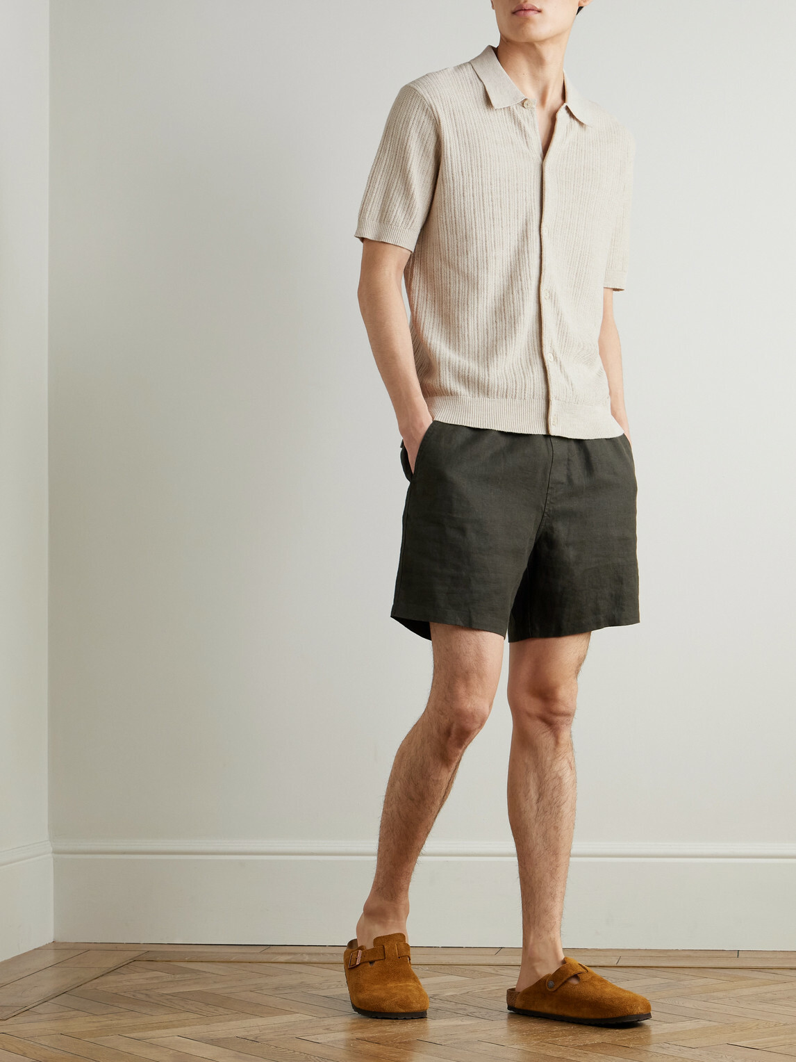 NN07 - Nolan 6695 Textured-Knit Organic Cotton Shirt - Neutrals
