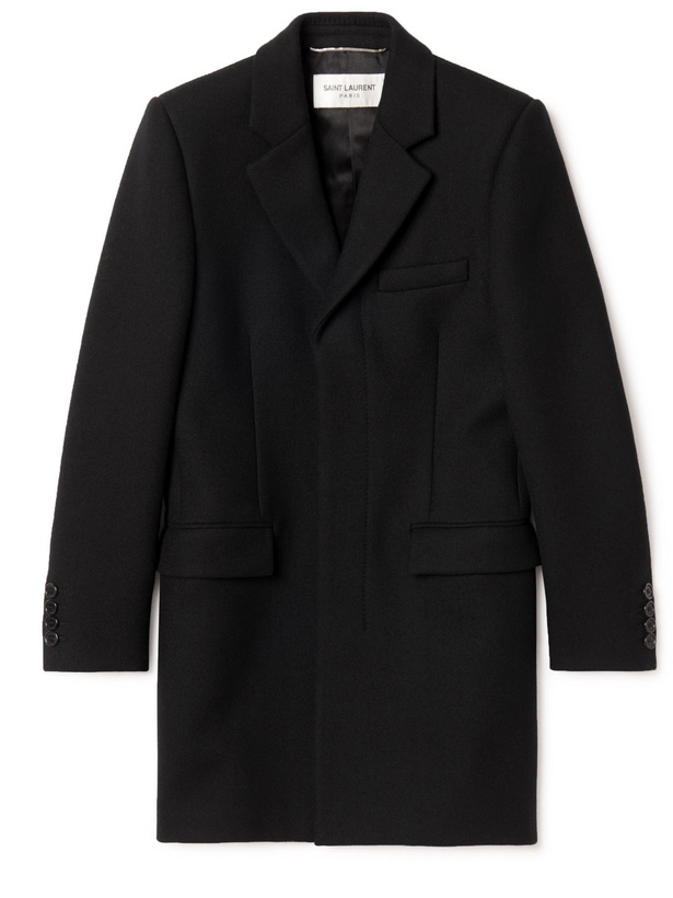 Photo: SAINT LAURENT - Slim-Fit Wool Coat - Black