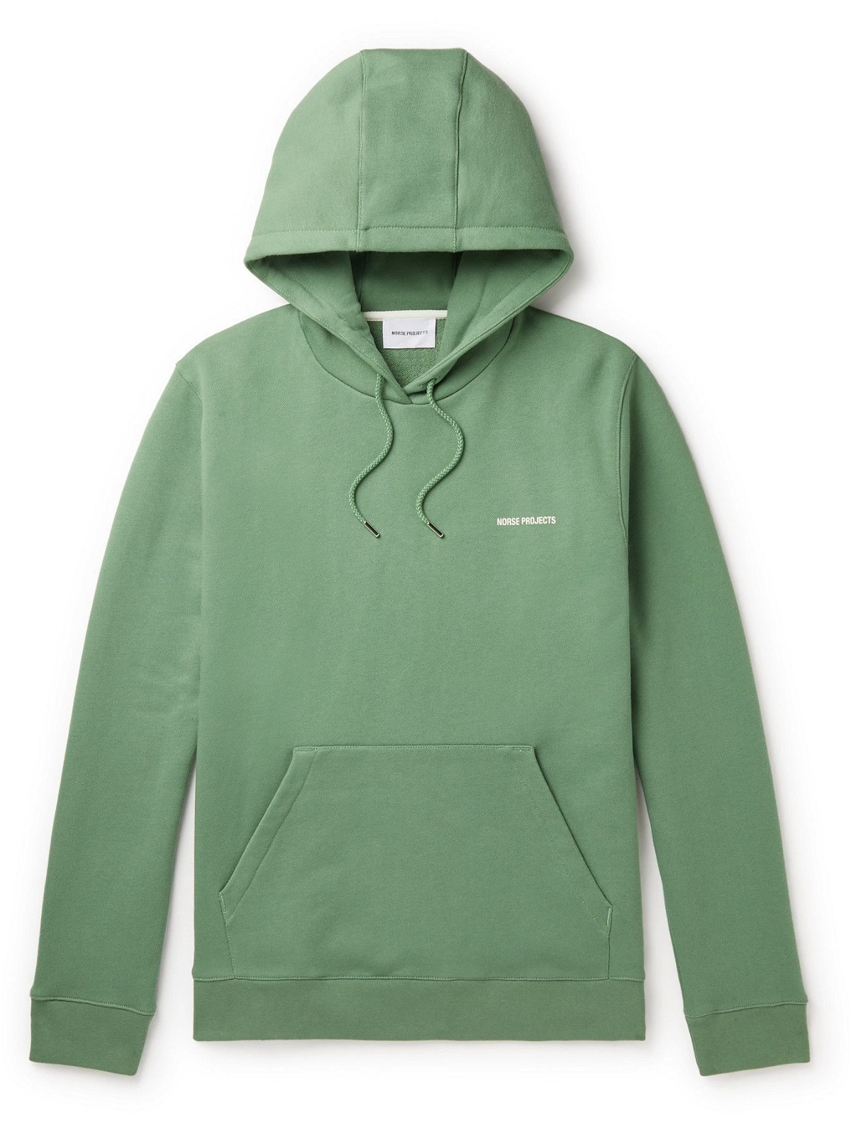 NORSE PROJECTS - Vagn Logo-Print Cotton-Jersey Hoodie - Green Norse ...