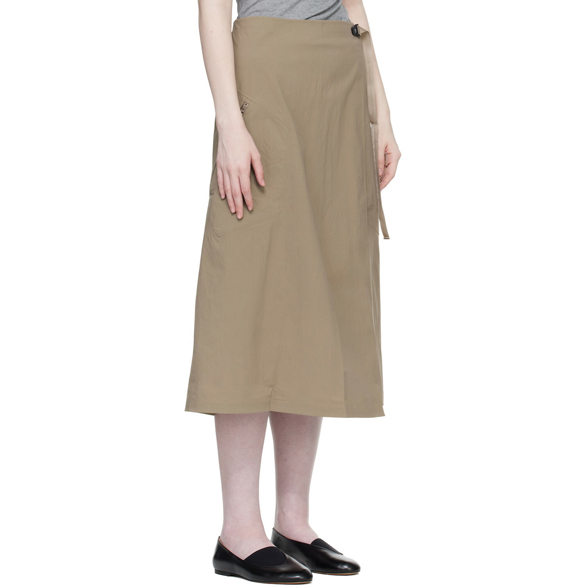 Veilance Beige Lota Midi Skirt