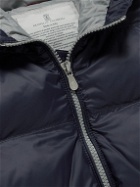 Brunello Cucinelli - Oversized Quilted Shell Down Hooded Jacket - Blue