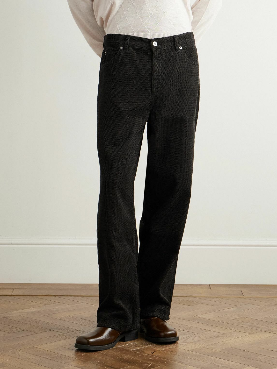 Our Legacy - Vast Wide-Leg Herringbone Jeans - Brown Our Legacy