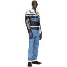 Versace White and Black Ford Edition Patchwork Logo Jacket