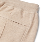 Brunello Cucinelli - Slim-Fit Mélange Cashmere and Cotton-Blend Drawstring Sweatpants - Brown