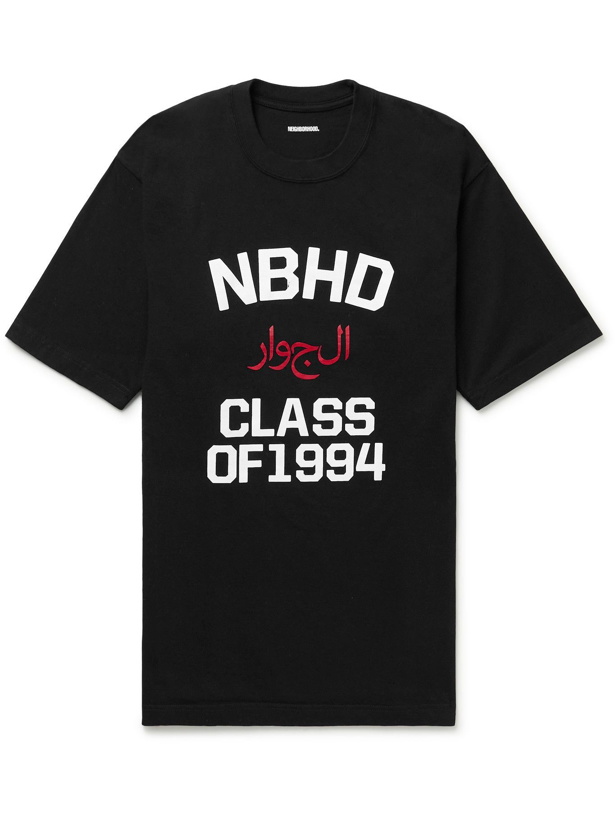 Photo: NEIGHBORHOOD - Printed Cotton-Jersey T-Shirt - Black