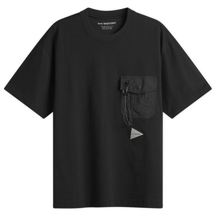 Photo: And Wander Men's Pocket T-Shirt in Black