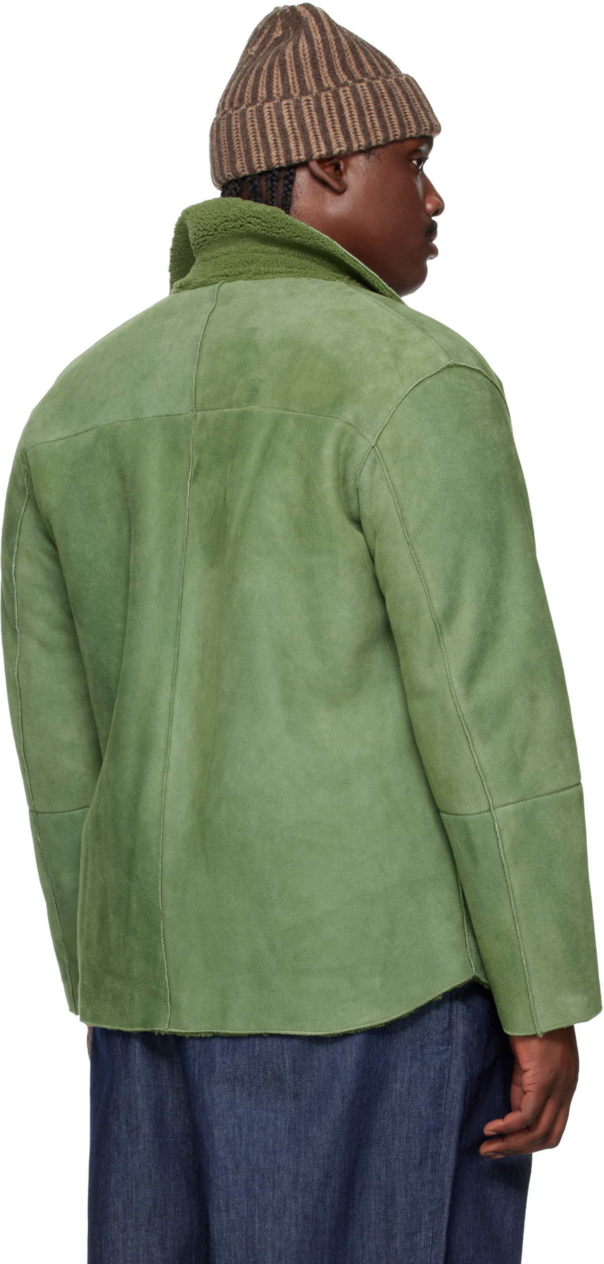 AURALEE Green Merino Mouton Shirt Jacket Auralee