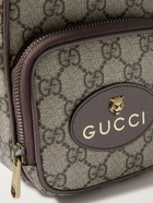 GUCCI - Leather-Trimmed Monogrammed Coated-Canvas Messenger Bag