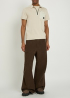 Moose Knuckles Dalon Panelled Piqué Cotton Polo Shirt Cream