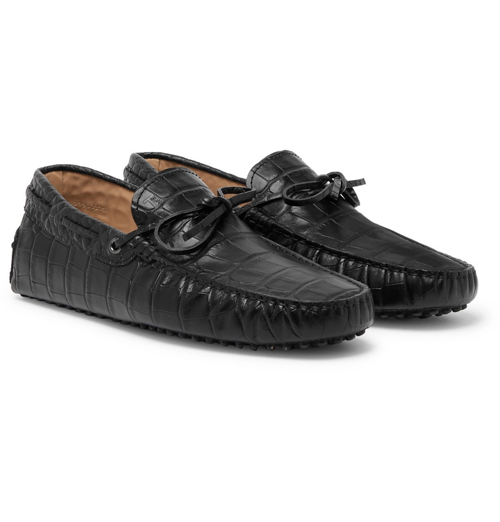 Photo: Tod's - Gommino Croc-Effect Leather Driving Shoes - Black