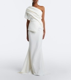 Safiyaa Elyna asymmetric crêpe gown